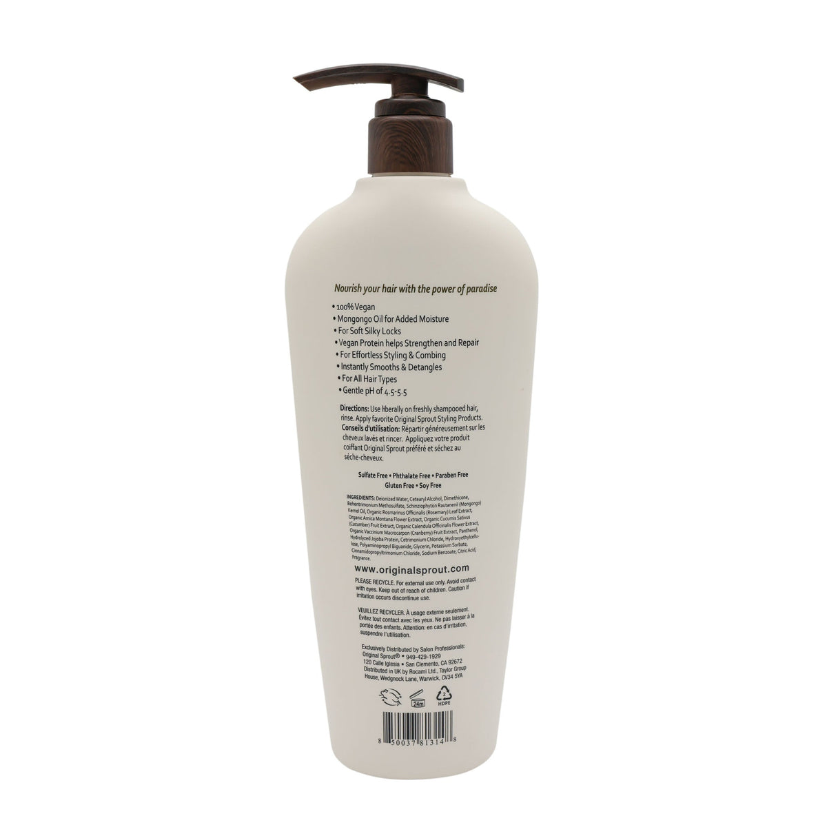 Back view of Original Sprout Luscious Island Conditioner, 24 oz